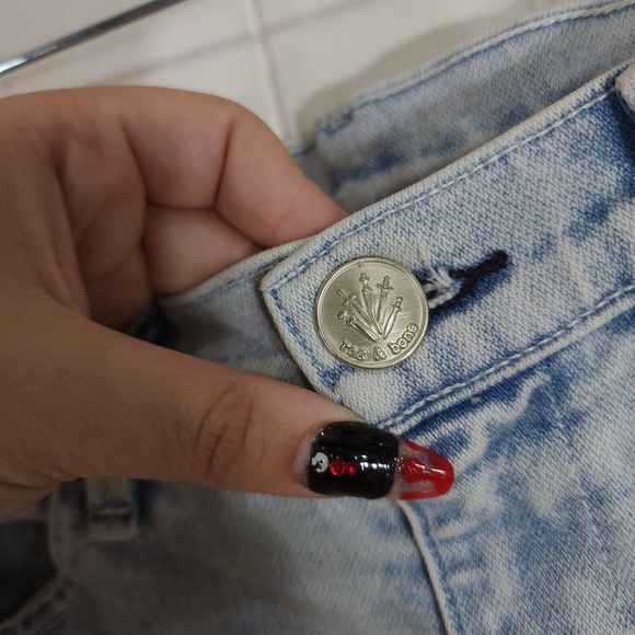 Rag Bone Womens Jeans High Rise Busted Knee Straight Leg Boyfriend Denim Pant 32 - Picture 11 of 11